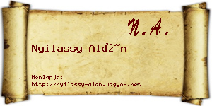 Nyilassy Alán névjegykártya